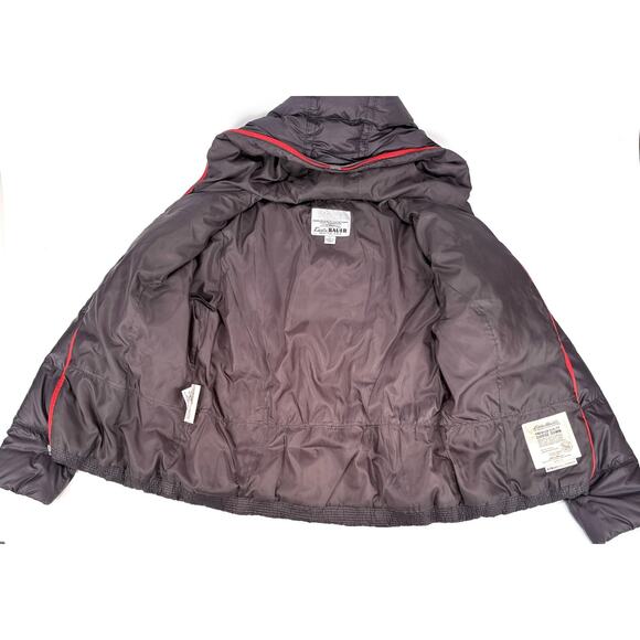 Eddie Bauer Goose Down Zip Hood Jacket Womens LG Feather Coat EB550 Lightweight - Picture 13 of 14